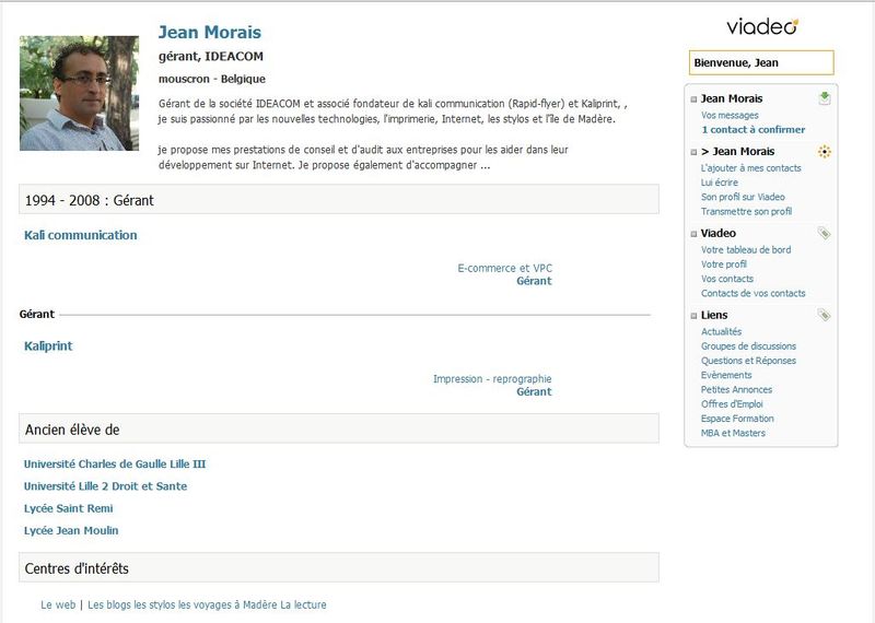 Profil jean morais viadeo